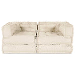 Modular Sofa Unit 2 pcs Fabric Cream 140 x 70 x 56 cm