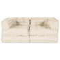 Modular Sofa Unit 2 pcs Fabric Cream 140 x 70 x 56 cm