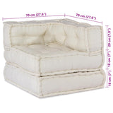Modular Sofa Unit 2 pcs Cream 140 x 70 x 56 cm Fabric