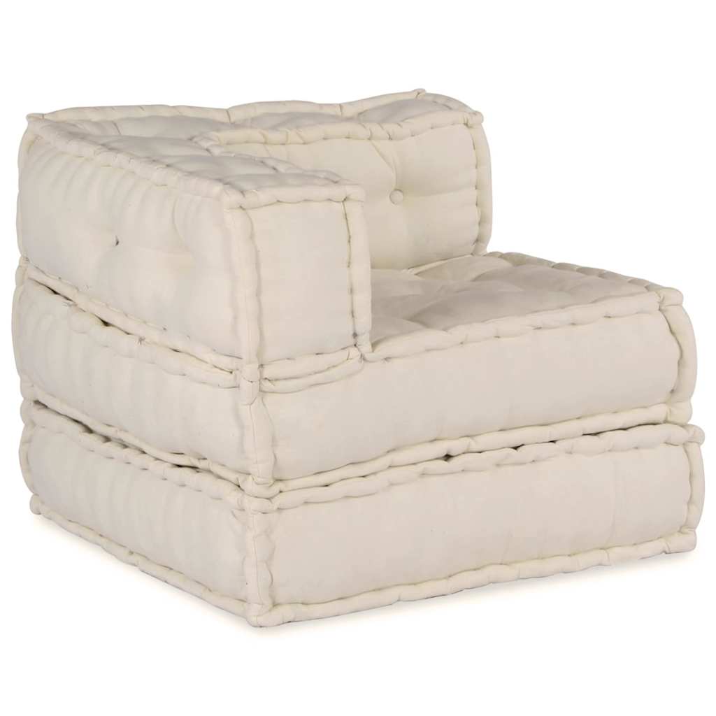 Modular Sofa 3 pcs Cream Fabric
