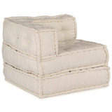 Modular Sofa 3 pcs Cream Fabric - Front View