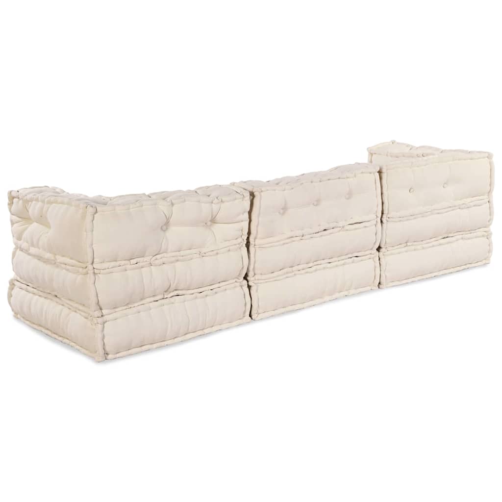 Modular Sofa 3 pcs Cream Fabric