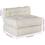 Modular Patchwork Sofa 3 pcs Cream Fabric - Extra Image