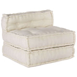 Modular Sofa 4 pcs Cream Fabric - Rear View
