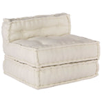 Modular Sofa Unit Fabric Cream 210 x 140 x 56 cm