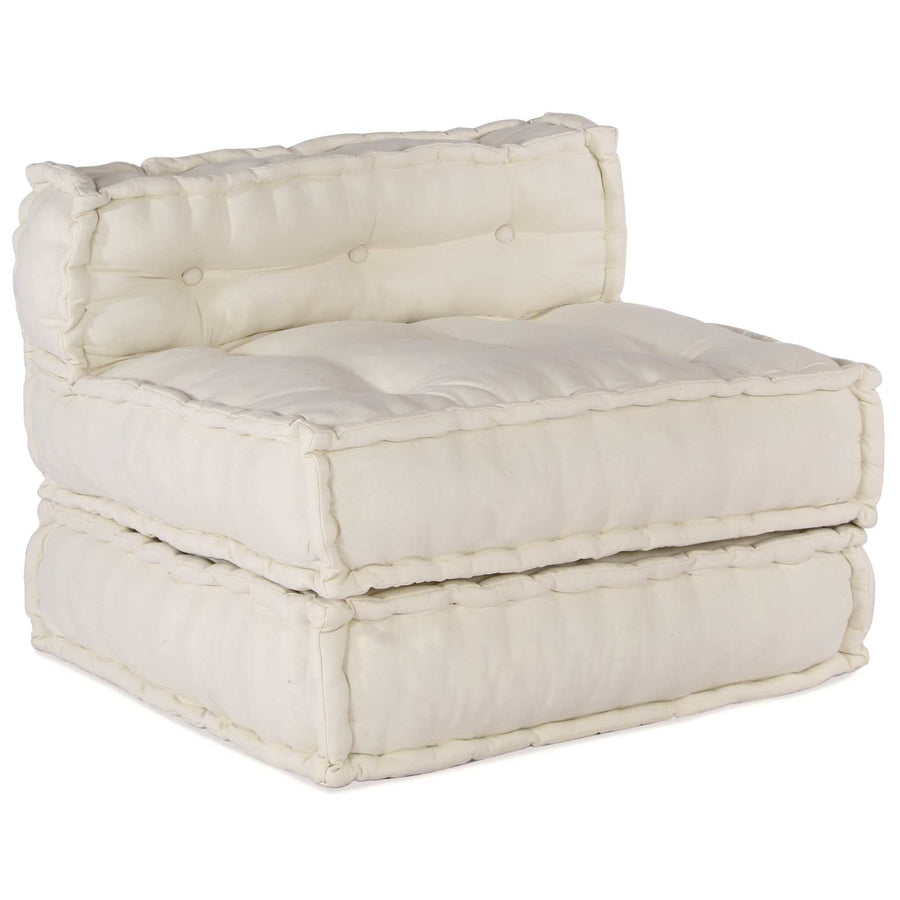 Modular Sofa Unit Fabric Cream 210 x 140 x 56 cm