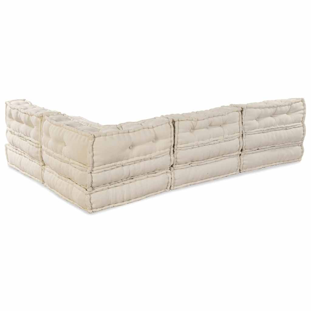 Modular Sofa 4 pcs Cream Fabric