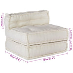 Modular Sofa Unit Fabric Cream 210 x 140 x 56 cm