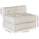 Modular Patchwork Sofa 4 pcs Cream Fabric - 45-Degree Angle