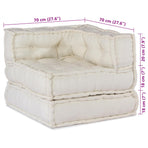 Modular Sofa Unit Fabric Cream 210 x 140 x 56 cm