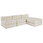 Modular Sofa Unit Fabric Cream 210 x 140 x 56 cm