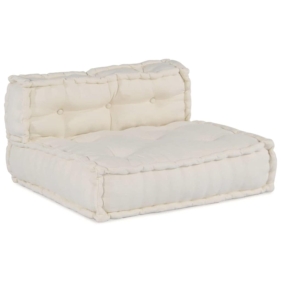 Modular Sofa Unit Fabric Cream 210 x 140 x 56 cm