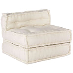 Modular Sofa Unit Fabric Cream 210 x 140 x 56 cm