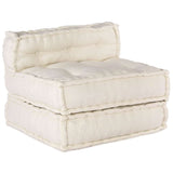 Modular Sofa 4 pcs Cream Fabric - 45-Degree Angle