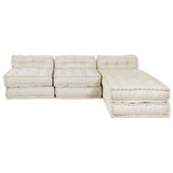 Modular Sofa 4 pcs Cream Fabric - Close-Up Angle