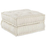 Modular Sofa Unit 2 pcs Fabric Cream 140 x 70 x 36 cm