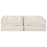 Modular Sofa 2 pcs Cream 140 x 70 x 36 cm Fabric - 45-Degree Angle
