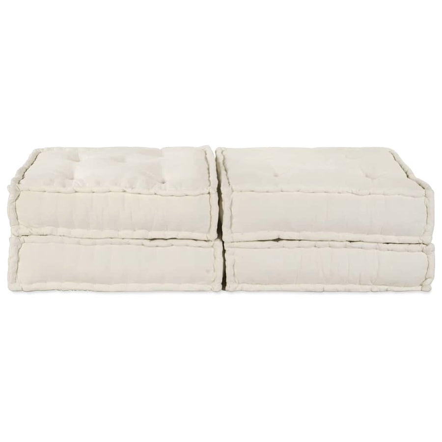 Modular Sofa Unit 2 pcs Fabric Cream 140 x 70 x 36 cm