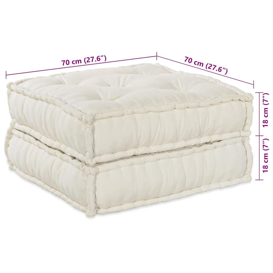 Modular Sofa Unit 2 pcs Fabric Cream 140 x 70 x 36 cm