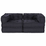 Modular Sofa 2 pcs Anthracite 70 x 70 x 56 cm Fabric - Low Angle