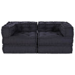 Modular Sofa Unit 2 pcs Fabric Anthracite 140 x 70 x 56 cm