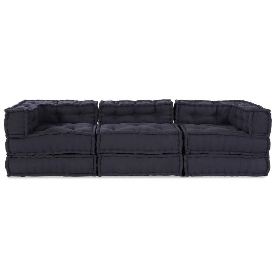 Modular Sofa Unit Fabric Anthracite 210 x 70 x 56 cm