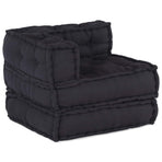 Modular Sofa Unit Fabric Anthracite 210 x 140 x 56 cm