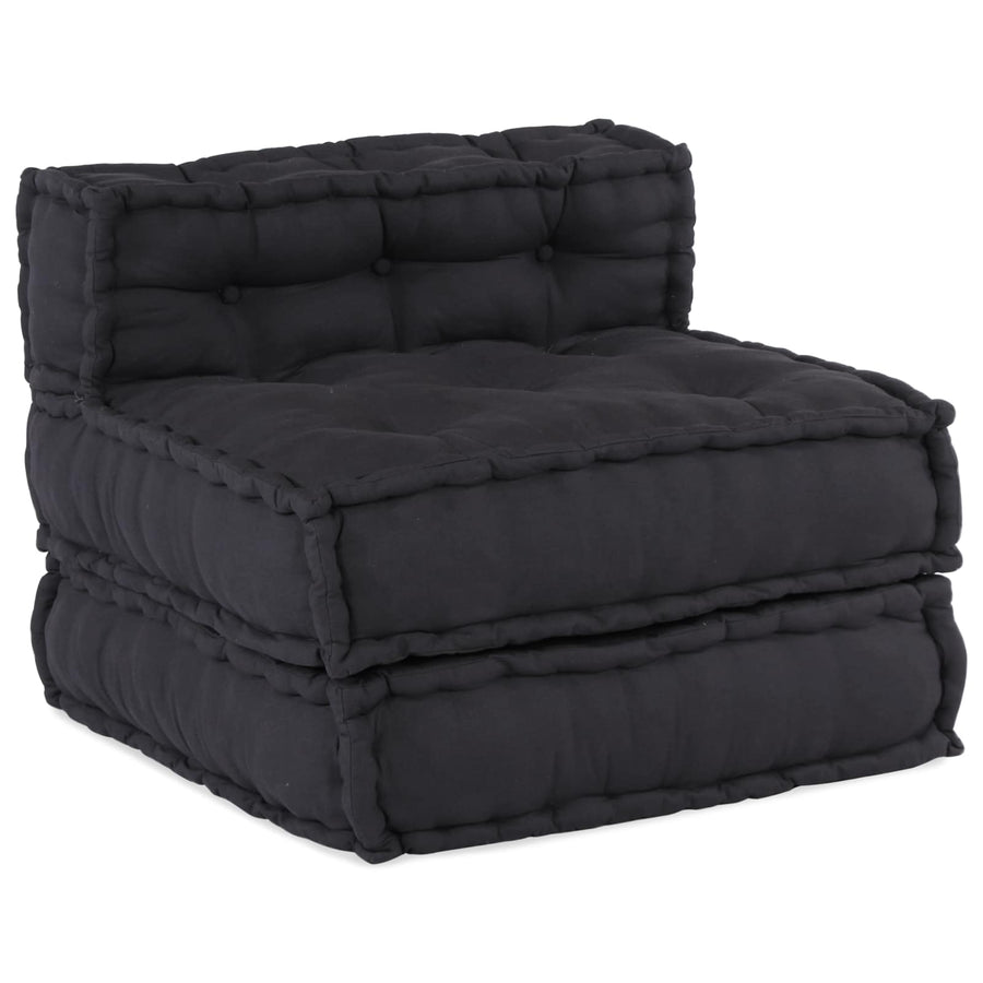 Modular Sofa Unit Fabric Anthracite 210 x 140 x 56 cm