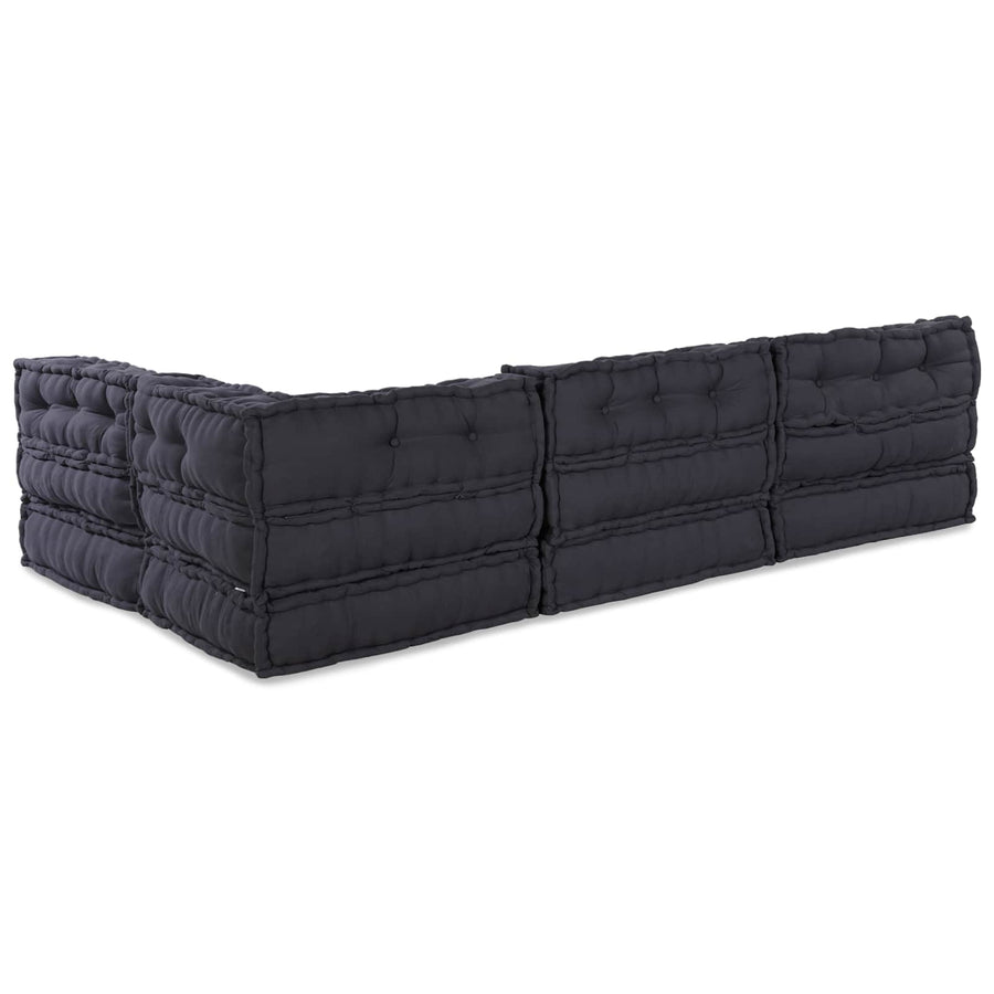 Modular Sofa Unit Fabric Anthracite 210 x 140 x 56 cm