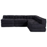 Modular Patchwork Sofa 4 pcs Anthracite Fabric - Close-Up Angle