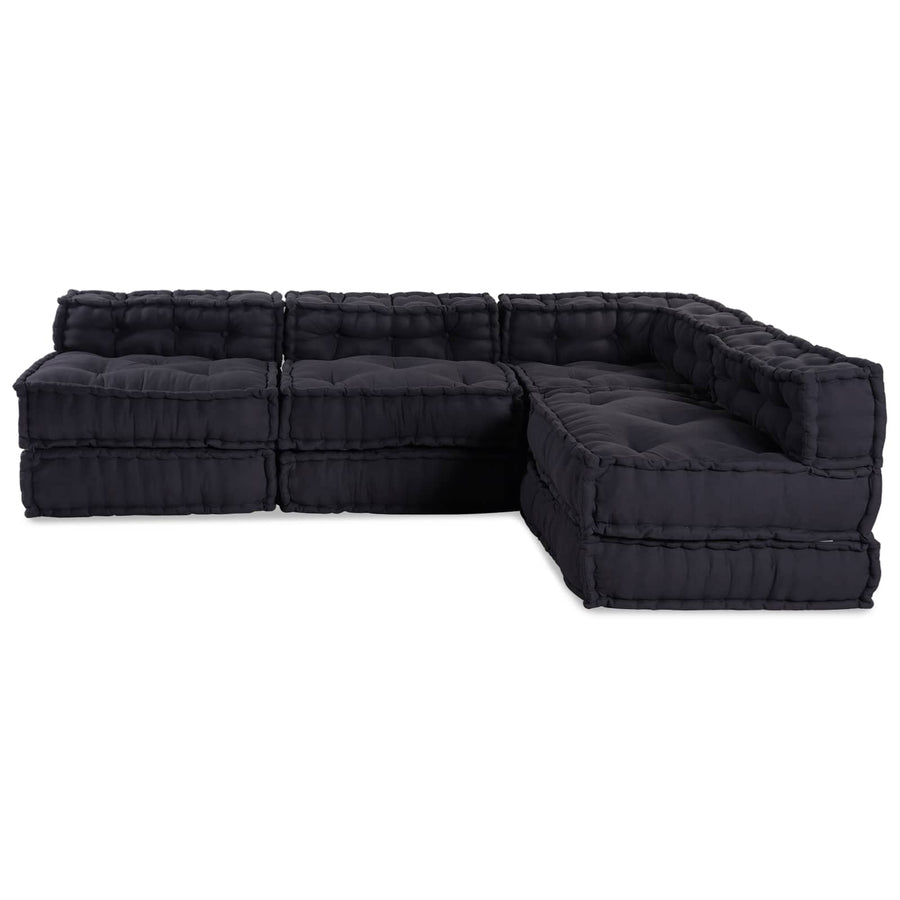 Modular Sofa Unit Fabric Anthracite 210 x 140 x 56 cm