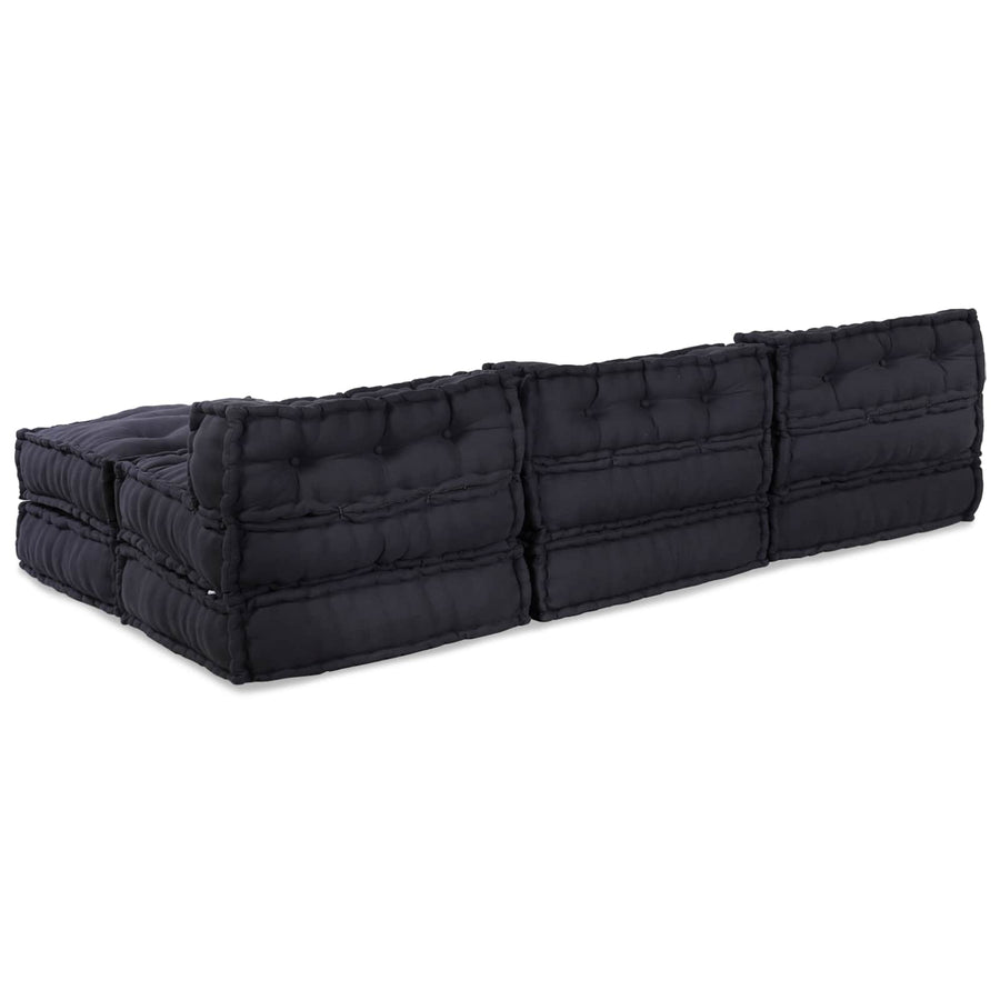 Modular Sofa Unit Fabric Anthracite 210 x 140 x 56 cm