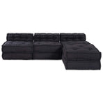 Modular Sofa Unit Fabric Anthracite 210 x 140 x 56 cm