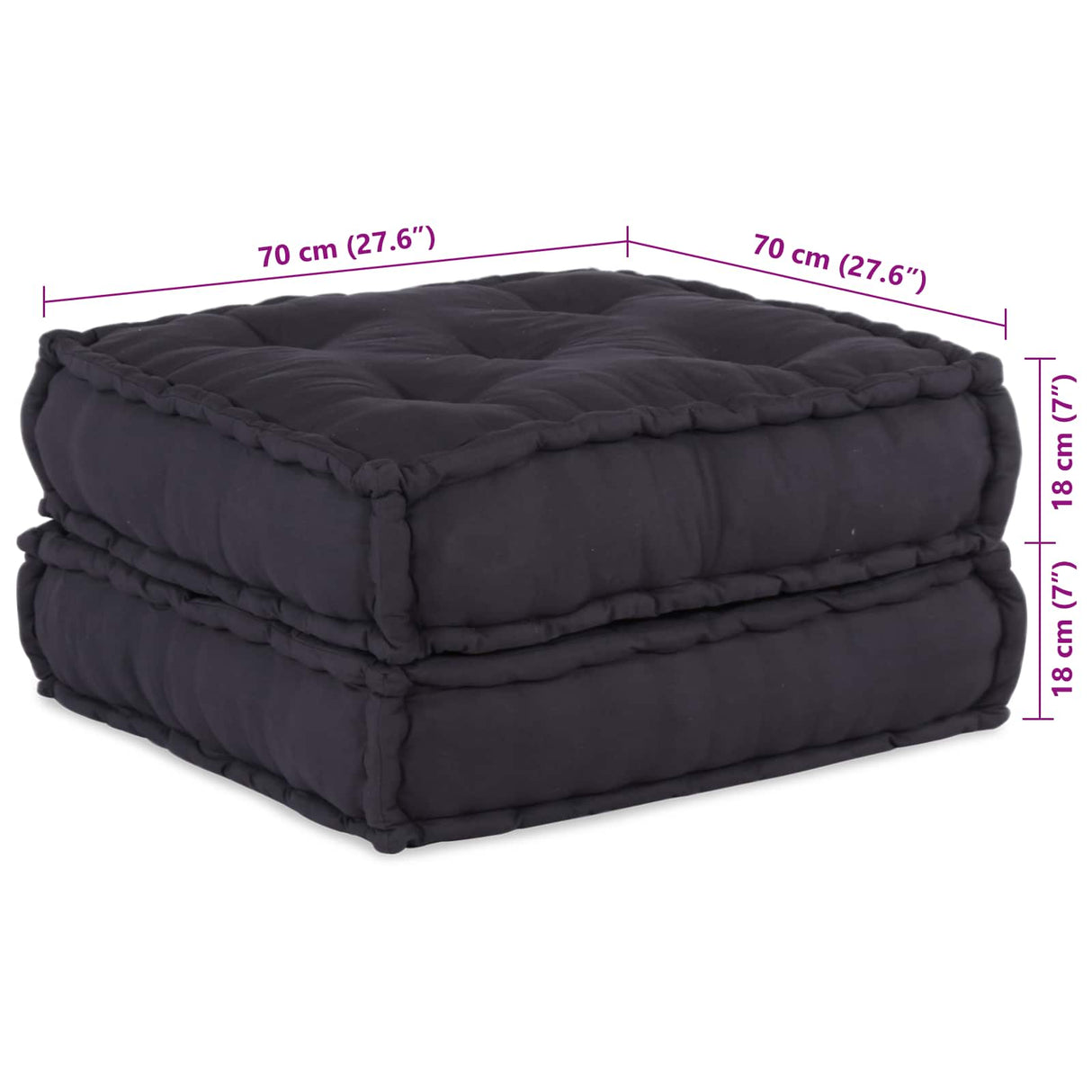 Modular Sofa Unit 2 pcs Anthracite 140 x 70 x 36 cm Fabric