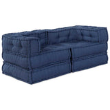 Modular Sofa 2 pcs Indigo 70 x 70 x 56 cm Fabric