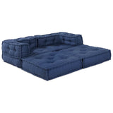 Modular Sofa 2 pcs Indigo 70 x 70 x 56 cm Fabric - Rear View