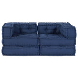 Modular Sofa Unit 2 pcs Indigo 140 x 70 x 56 cm Fabric