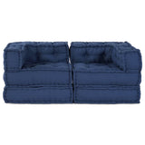 Modular Sofa 2 pcs Indigo 70 x 70 x 56 cm Fabric - Close-Up Angle