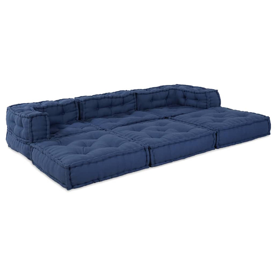 Modular Sofa Unit Fabric Indigo 210 x 70 x 56 cm