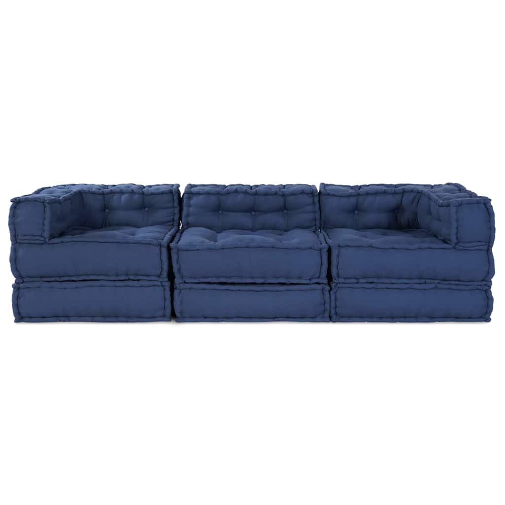 Modular Sofa 3 pcs Indigo 70 x 70 x 56 cm Fabric