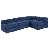 Modular Sofa Unit 4 pcs Indigo Fabric