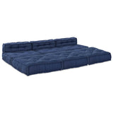 Modular Sofa Unit 4 pcs Indigo Fabric