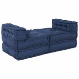 Modular Sofa 4 pcs Indigo 70 x 70 x 56 cm Fabric - Front View