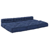 Modular Sofa 4 pcs Indigo 70 x 70 x 56 cm Fabric - Side View