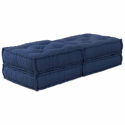 Modular Sofa Unit 2 pcs Fabric Indigo 140 x 70 x 36 cm