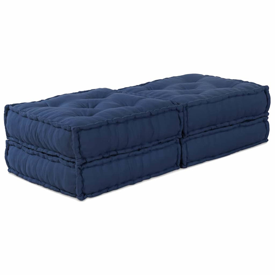 Modular Sofa Unit 2 pcs Fabric Indigo 140 x 70 x 36 cm