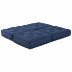 Modular Sofa Unit 2 pcs Fabric Indigo 140 x 70 x 36 cm
