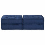 Modular Sofa Unit 2 pcs Fabric Indigo 140 x 70 x 36 cm