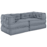 Modular Sofa Unit 2 pcs Grey 140 x 70 x 56 cm Fabric