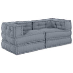 Modular Sofa Unit 2 pcs Fabric Grey 140 x 70 x 56 cm